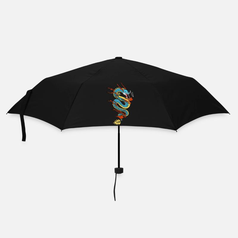 Chinesischer Drache - Regenschirm (klein) - Schwarz