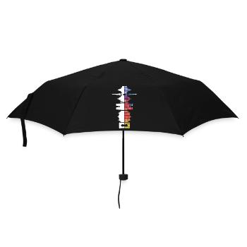 Paris Frankreich Stadt Skyline Pixel Bunt - Regenschirm (klein) - Schwarz - Vorne