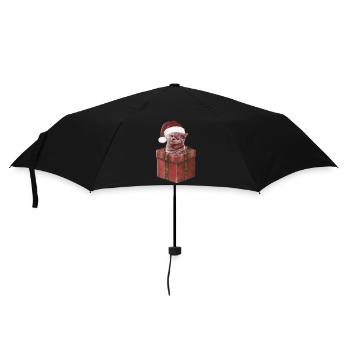 Cadeau Cat Bonnet de Noël - Parapluie standard - noir - Devant