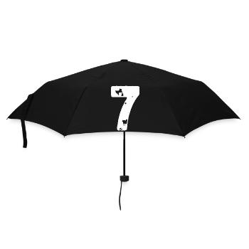 7 Zahl Trikot - Regenschirm (klein) - Schwarz - Vorne