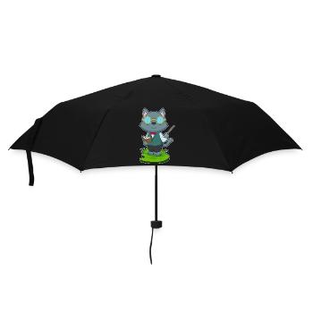 Cat Teacher Pointing Stick School - Umbrella (small) - black - Front