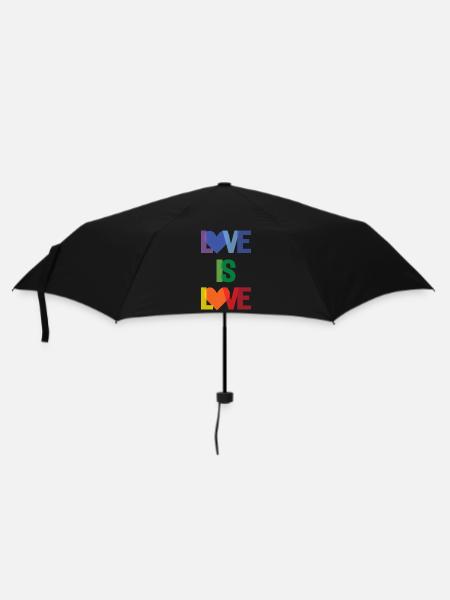Pride Month - Liebe ist Liebe - Regenschirm (klein) - Schwarz