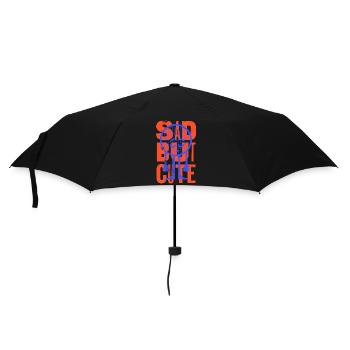 sad but cute, funny retro - Umbrella (small) - black - Front