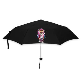 Hund - Regenschirm (klein) - Schwarz - Vorne