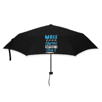 Wissen, wo es hingehört Krankenpfleger - Regenschirm (klein) - Schwarz - Vorne