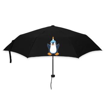 Bougie d’anniversaire Pingouin - Parapluie standard - noir - Devant