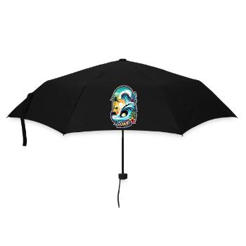 Surfing Beach Palm Tree Sunshine Holidays - Umbrella (small) - black - Front