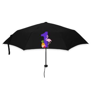 1. Jubiläum Flamingo - Regenschirm (klein) - Schwarz - Vorne