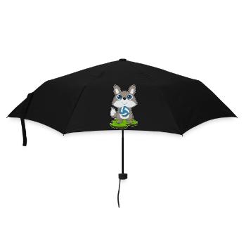 Hund Volleyballspieler Volleyball Sport - Regenschirm (klein) - Schwarz - Vorne