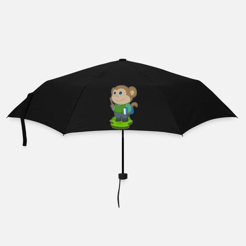 Affe Lehrer Buch - Regenschirm (klein) - Schwarz