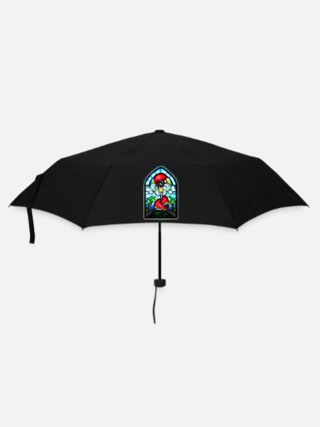Holy Skates - Kirchenfenster mit Rollschuhen - Regenschirm (klein) - Schwarz