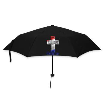 Kroatien Kreuz Flagge Patriotismus Vintage Ruhm Haar - Regenschirm (klein) - Schwarz - Vorne