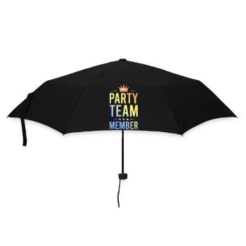 Party Team Bunt - Regenschirm (klein) - Schwarz - Vorne