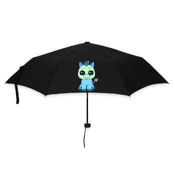 Kleines Einhorn - Regenschirm (klein) - Schwarz - Vorne