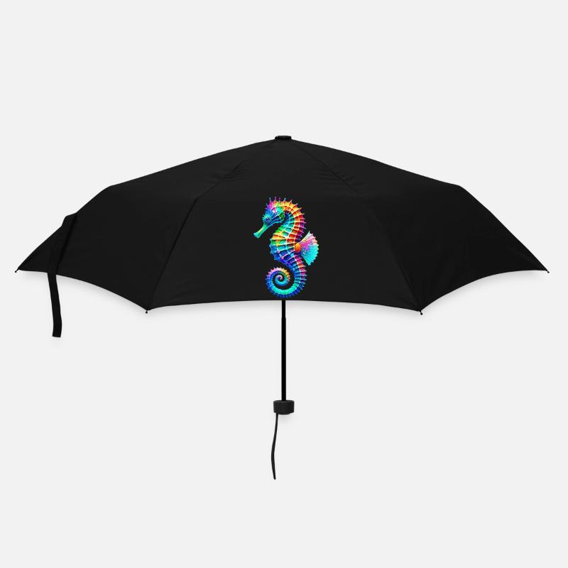 Seepferdchen - Regenschirm (klein) - Schwarz