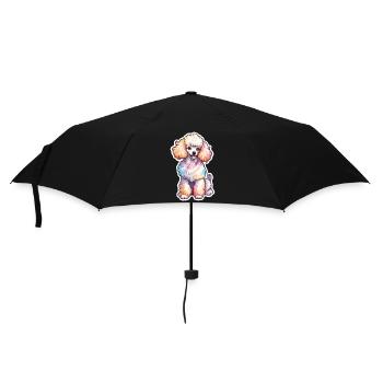 Pudel Wasserfarben - Regenschirm (klein) - Schwarz - Vorne