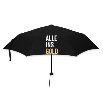 Alle ins Gold - Regenschirm (klein) - Schwarz - Vorne