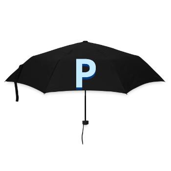 Letter p blue pop and modern - Umbrella (small) - black - Front