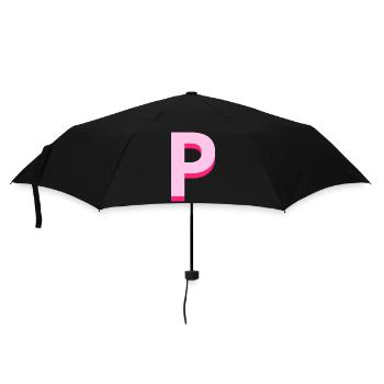 Pop and modern pink letter p - Umbrella (small) - black - Front