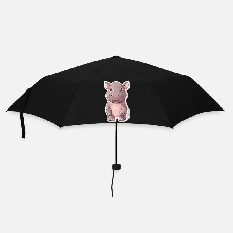 Nilpferd - Regenschirm (klein) - Schwarz
