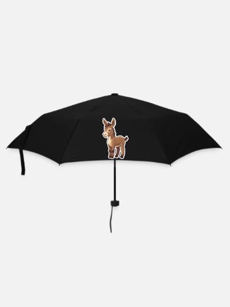Esel - Regenschirm (klein) - Schwarz