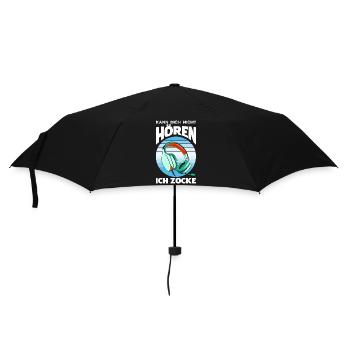 Kann dich nicht hören – ich zocke Headset - Regenschirm (klein) - Schwarz - Vorne