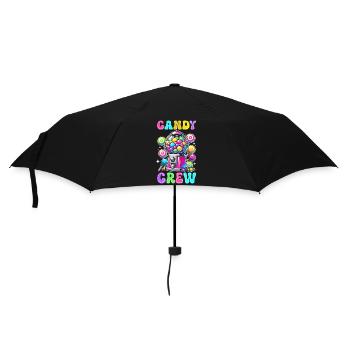 Candy Crew Deko Süßigkeitenliebhaber Naschkatze - Regenschirm (klein) - Schwarz - Vorne