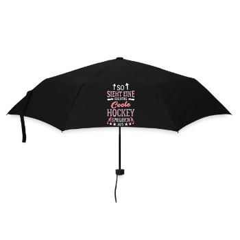 So sieht eine coole Hockeyspielerin aus Hockey - Regenschirm (klein) - Schwarz - Vorne