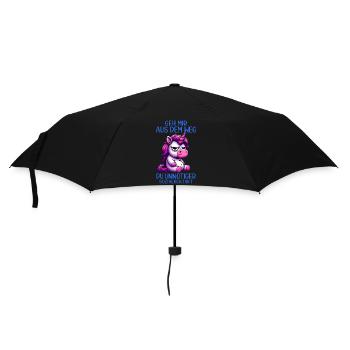 Geh mir aus dem Weg du unnötiger Sozialkontakt - Regenschirm (klein) - Schwarz - Vorne