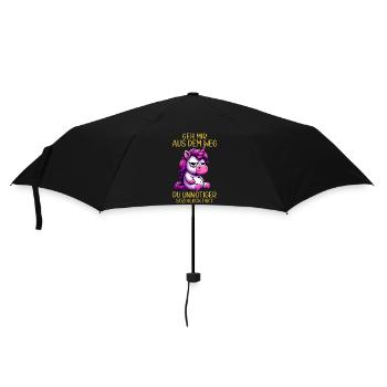 Geh mir aus dem Weg du unnötiger Sozialkontakt - Regenschirm (klein) - Schwarz - Vorne