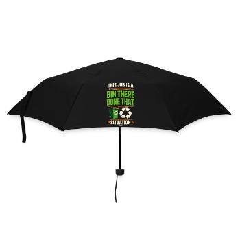 Tonnenjob erledigt | Wertstoffhof - Regenschirm (klein) - Schwarz - Vorne