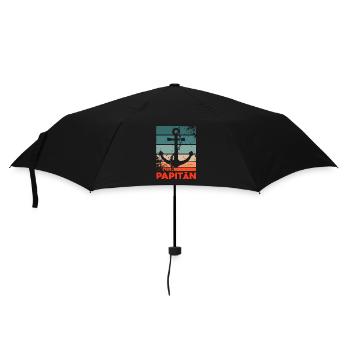 PAPITÄN - Vintage Anker - Ostseeliebe - Regenschirm (klein) - Schwarz - Vorne