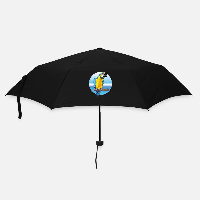 Papagei - Regenschirm (klein) - Schwarz