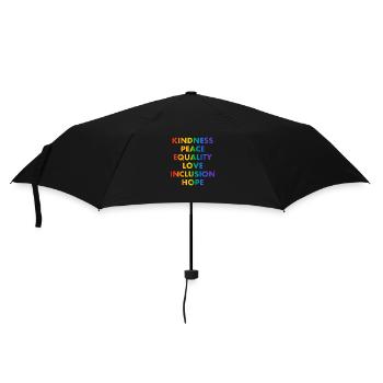 GENTILLESSE PAIX ÉGALITÉ AMOUR INCLUSION ESPOIR - Parapluie standard - noir - Devant