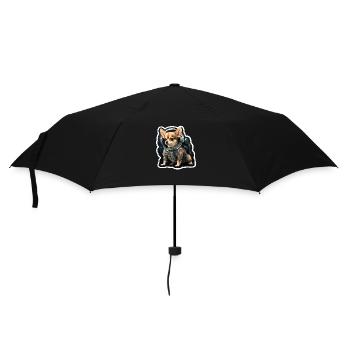 Chihuahua im Weltall, lustige Hunde, Spacedogo! - Regenschirm (klein) - Schwarz - Vorne