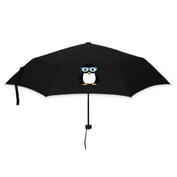 Penguin with blue glasses - Umbrella (small) - black - Front