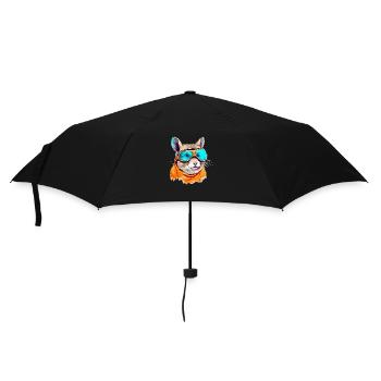Tik das Brillenhörnchen - Regenschirm (klein) - Schwarz - Vorne