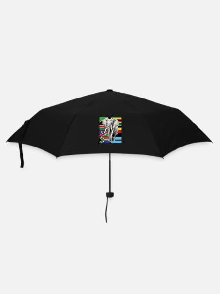 Drapeaux éléphants d’Afrique - Parapluie standard - noir