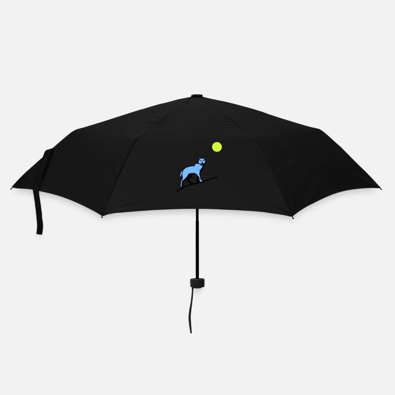 wolf mond - Regenschirm (klein) - Schwarz