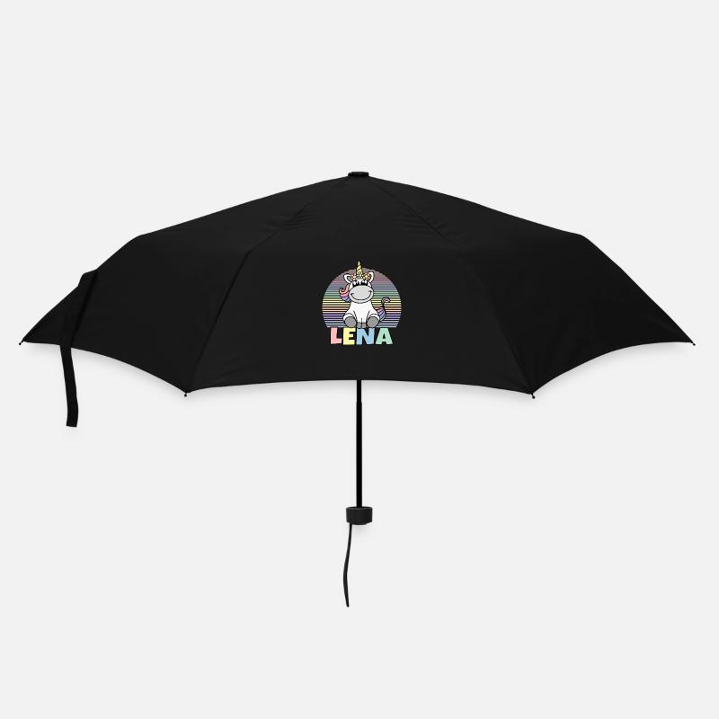 Lena Einhorn Name - Regenschirm (klein) - Schwarz