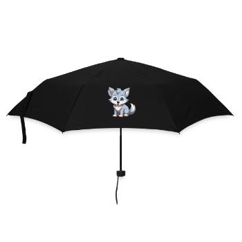 Cute wolf cub - Umbrella (small) - black - Front
