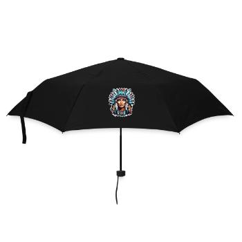 Indianer - Ureinwohner Amerikas - USA - Regenschirm (klein) - Schwarz - Vorne