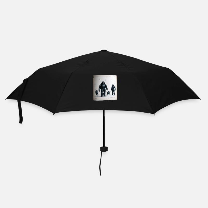 Vintage Robot Comic - Umbrella (small) - black