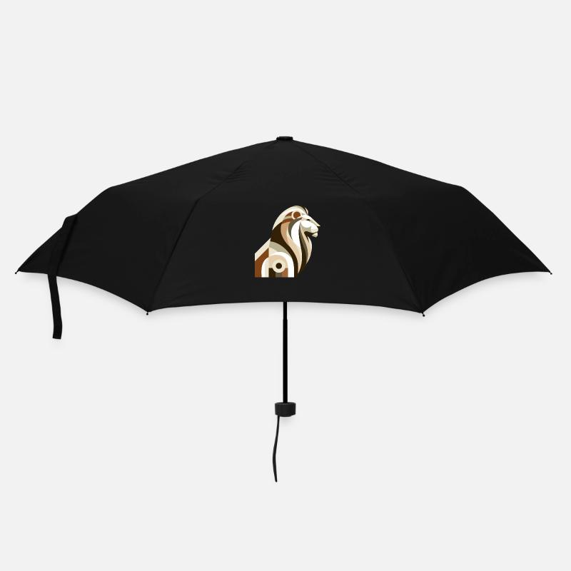 Abstrakter Löwe - Regenschirm (klein) - Schwarz