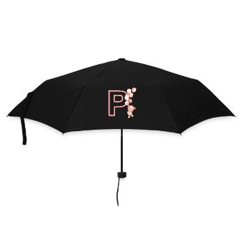 Lettre p rose ours - Parapluie standard - noir - Devant