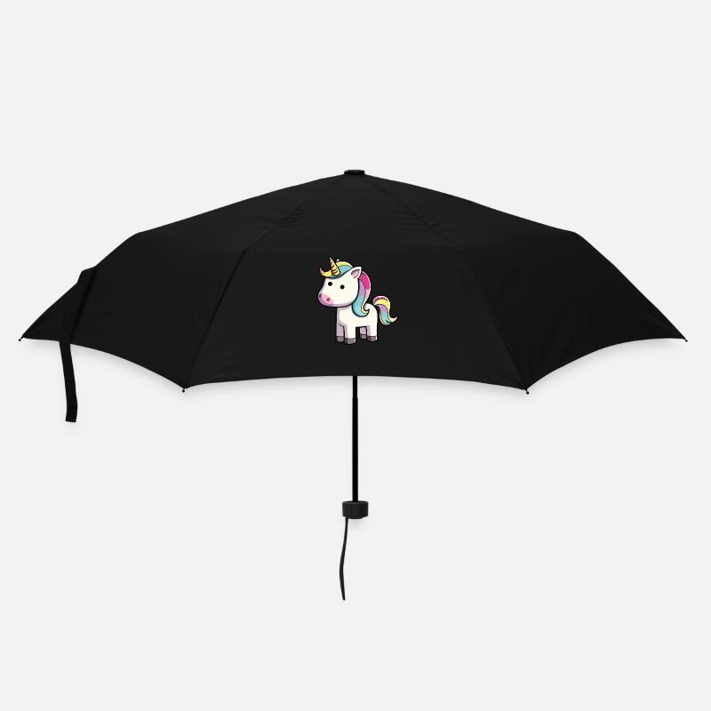 Einhorn - Regenschirm (klein) - Schwarz