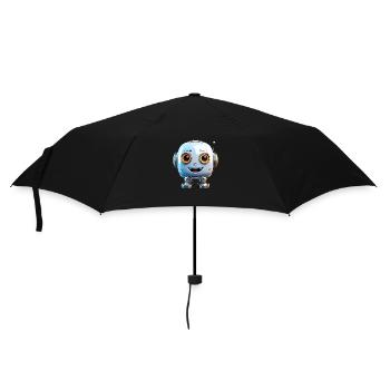 Roboter für Nerds und alle die auf Technik stehen - Regenschirm (klein) - Schwarz - Vorne
