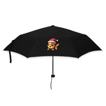 Goldfisch Weihnachten - Regenschirm (klein) - Schwarz - Vorne