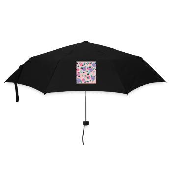 Motif de crème glacée, de cœurs et de planètes - Parapluie standard - noir - Devant