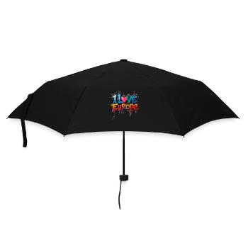 Ich liebe Europa - Regenschirm (klein) - Schwarz - Vorne